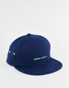 Herschel Supply Co Foster Cap In Navy Melton Wool - Navy