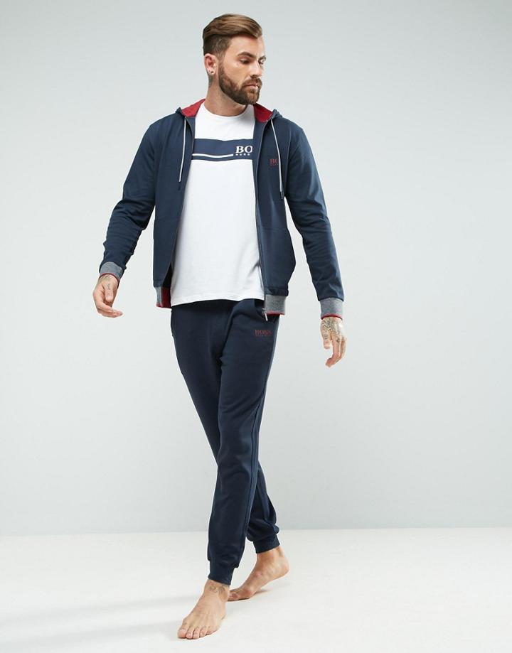 Boss Joggers With Cuffed Ankle In Regular Fit - Navy