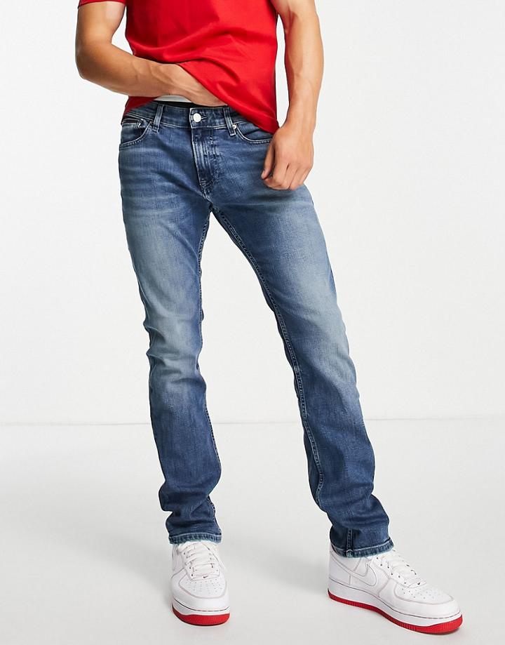 Tommy Jeans Scanton Slim Fit Jeans In Mid Vintage Wash-blues