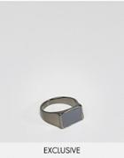 Designb London Black Stone Chunky Ring Exclusive To Asos - Black
