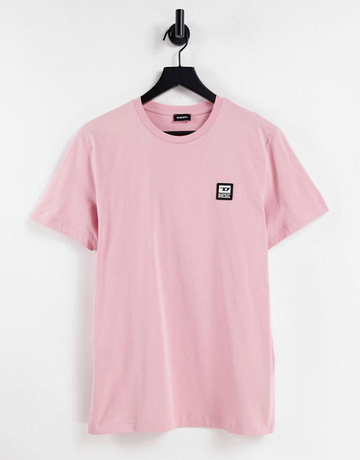 Diesel T-diegos-k30 Small Logo T-shirt In Pink