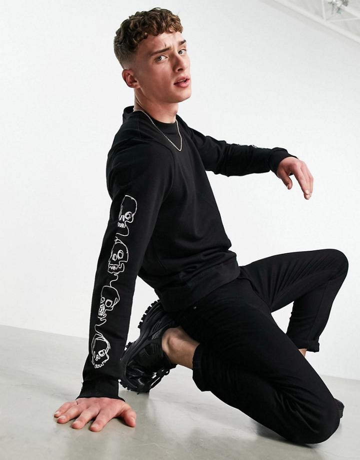 Bolongaro Trevor Printed Sleeve Sweatshirt-black