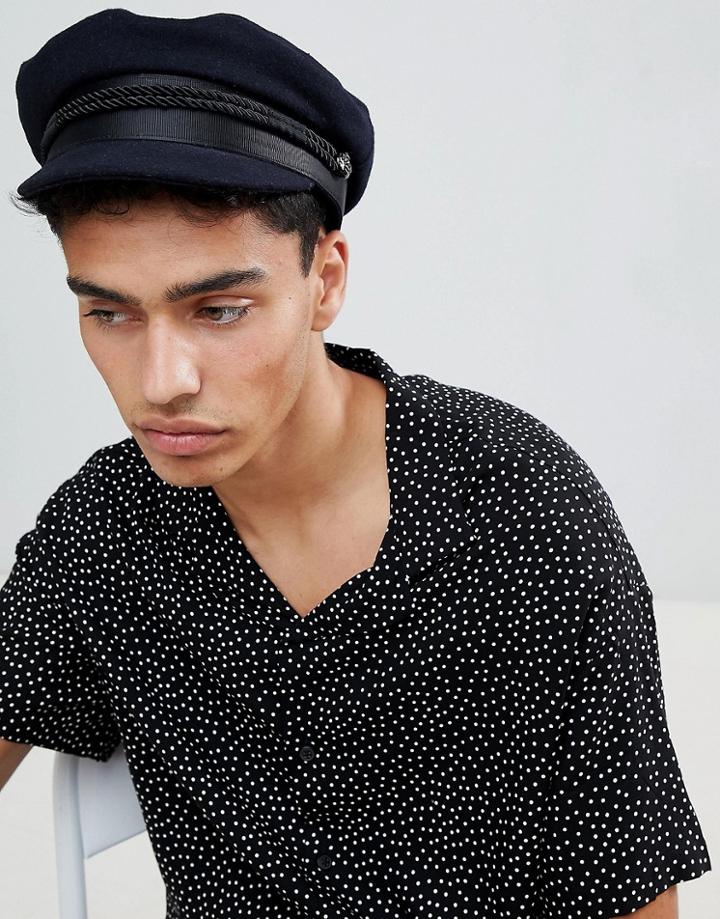 Asos Design Mariner Hat In Navy - Navy