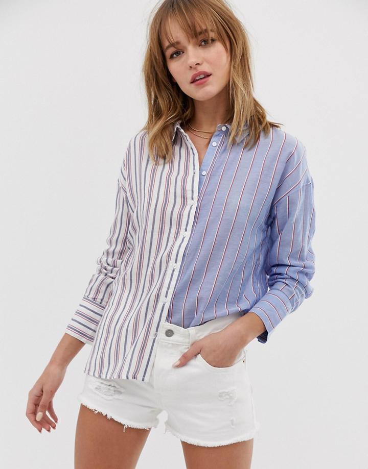 Only Contrast Stripe Shirt - Cream