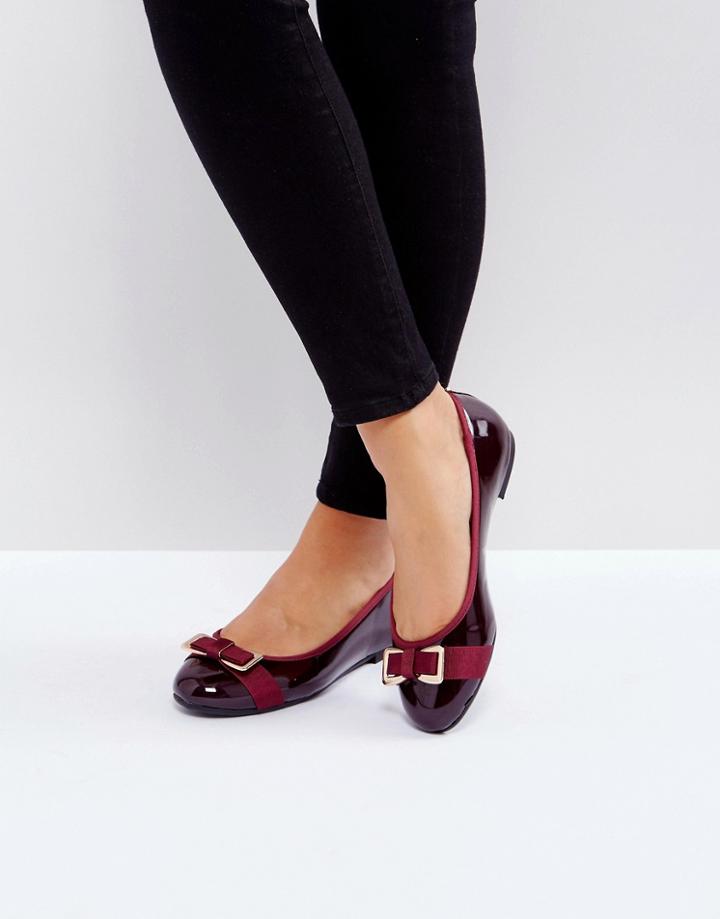 Head Over Heels By Dune Honor Bow Ballet Shoes - Red