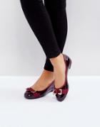 Head Over Heels By Dune Honor Bow Ballet Shoes - Red
