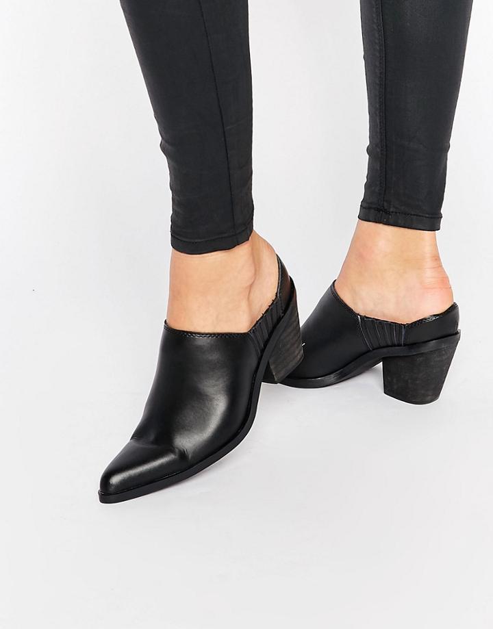 Warehouse Western Mule Boot - Black