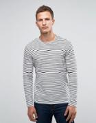 Jack & Jones Premium Long Sleeve Top In Stripe - White