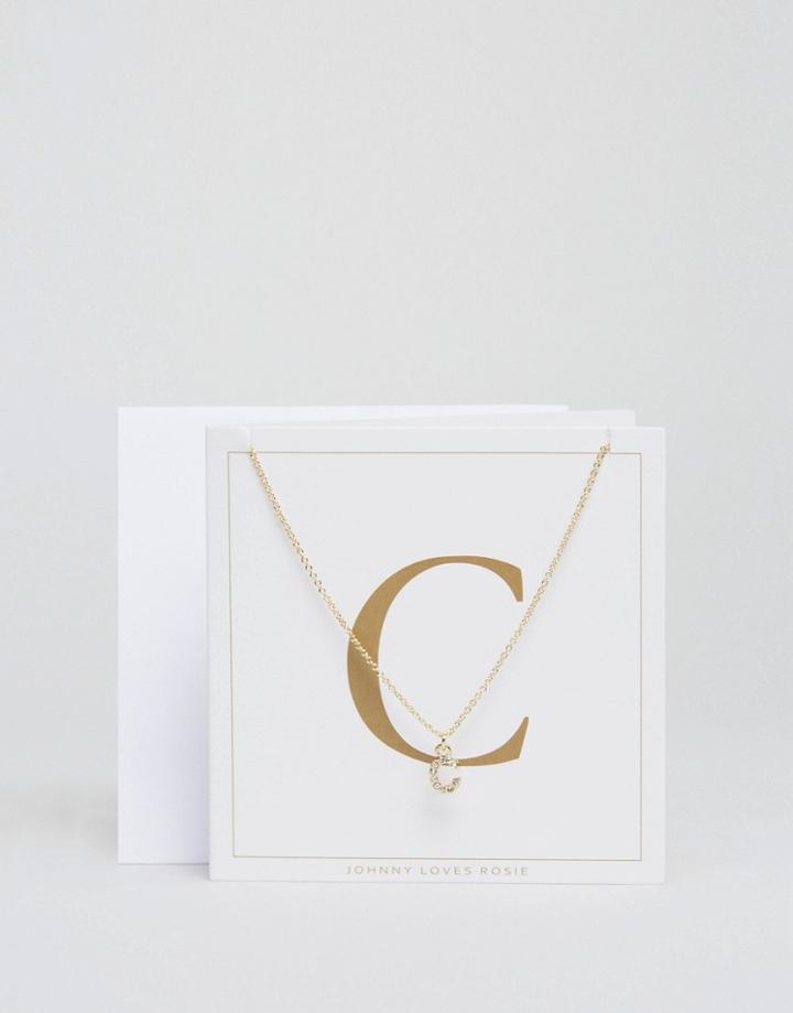 Johnny Loves Rosie C Initial Necklace - Gold