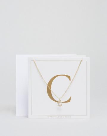 Johnny Loves Rosie C Initial Necklace - Gold