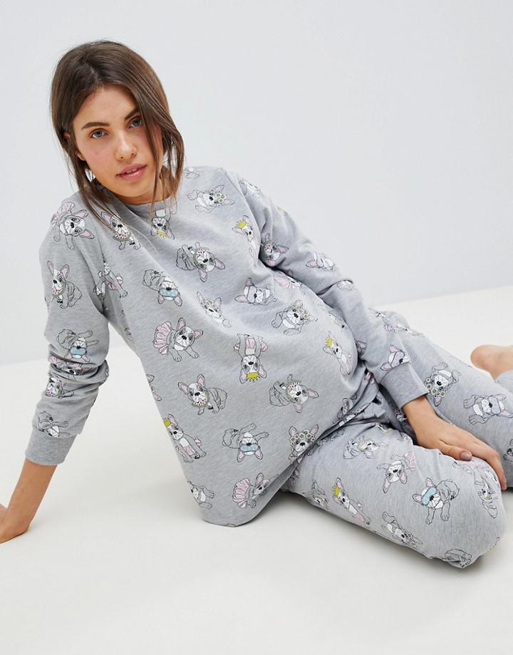 Asos Design Maternity Lounge Frenchie Sweat - Gray