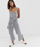 Asos Design Lounge Soft Touch Jumpsuit With Belt - Gray