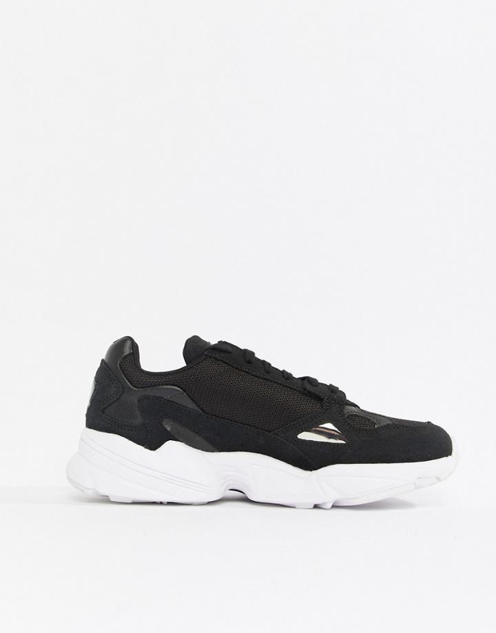 Adidas Originals Falcon Sneaker In Black And White - Black
