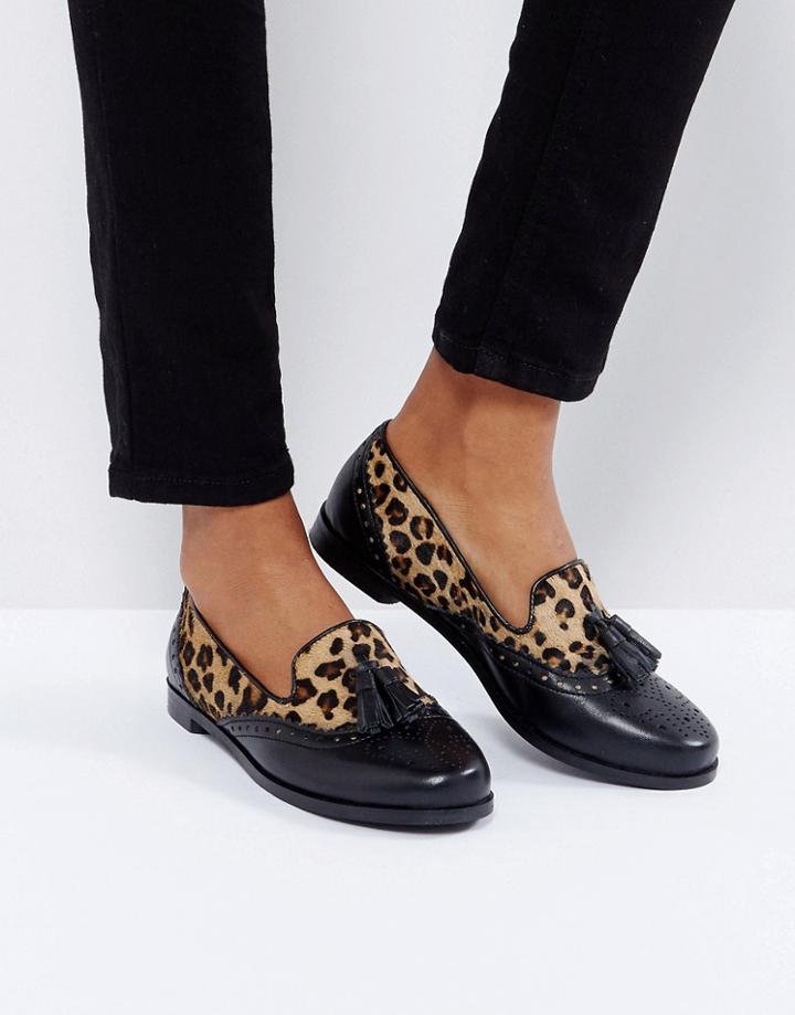 Park Lane Leather Mix Loafer - Black