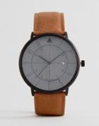 Asos Watch With Contrast Smoked Face And Date Window - Brown