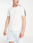 Puma Running First Mile Short Sleeve T-shirt In Blue And Cream