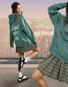 Asos Design Oversized Hoodie With I Legit Dont Care Print In Washed Green