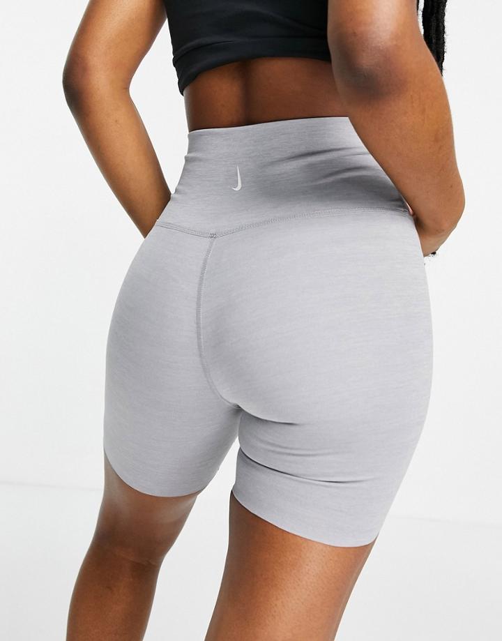 Nike Yoga Luxe Shorts In Gray-grey