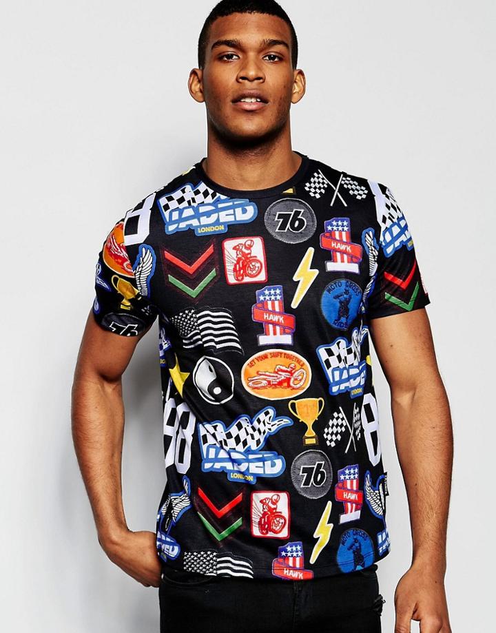 Jaded London Motorcross Patches T-shirt - Black