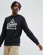Element Accent Print Sweatshirt In Black - Black