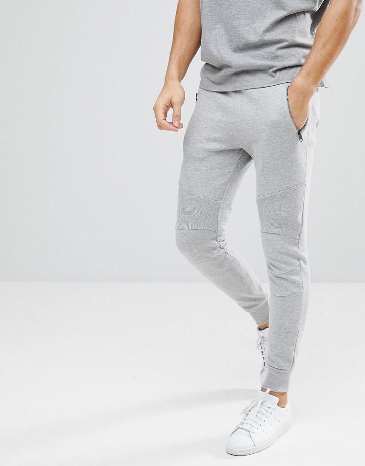 Threadbare Biker Slim Fit Jogger - Gray
