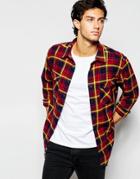 Quiksilver Shirt With Cotton Flannel Check - Navy Blazer