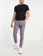 Asos Design Power Stretch Chinos In Charcoal-gray