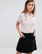 Fred Perry Bella Freud Star Embroidered Polo - Pink