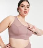 Simply Be Active Longline Crop Top In Mauve-pink