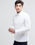 Farah Polo Shirt With Long Sleeves In Slim Fit White - White