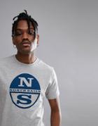 North Sails Slim Fit Large Logo T-shirt In Gray - Gray