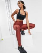 Under Armour Heat Gear Hi-rise Leggings In Rust-red