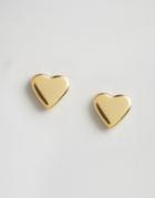 Orelia Flat Heart Stud Earrings - Gold