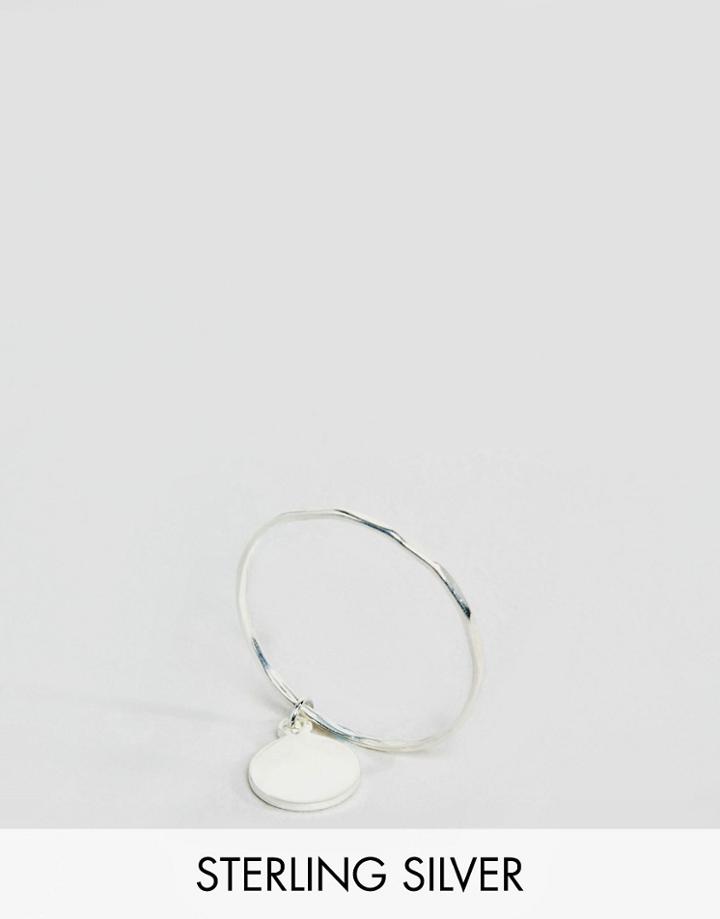 Asos Sterling Silver Fine Coin Charm Ring - Silver