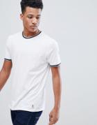 Abercrombie & Fitch Varsity Tipped Ringer T-shirt In White - White