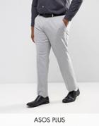 Asos Plus Slim Smart Pant In Gray - Gray
