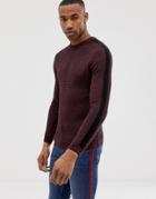 River Island Cable Twist Sweater In Dark Red - Red