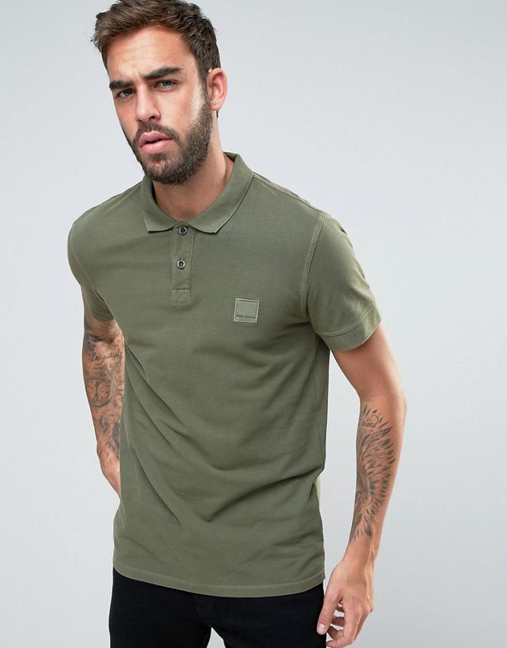 Boss Orange By Hugo Boss Slim Fit Pique Polo Shirt - Green