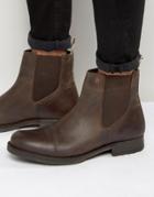 Jack & Jones Simon Leather Chelsea Boots - Brown