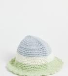 Collusion Unisex Crochet Bucket Hat In Stripe-multi