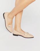 Miss Kg Neeve Buckle Strap Point Flat Shoes - Beige