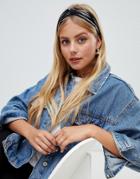 New Look Stripe Elasticated Headband - Black