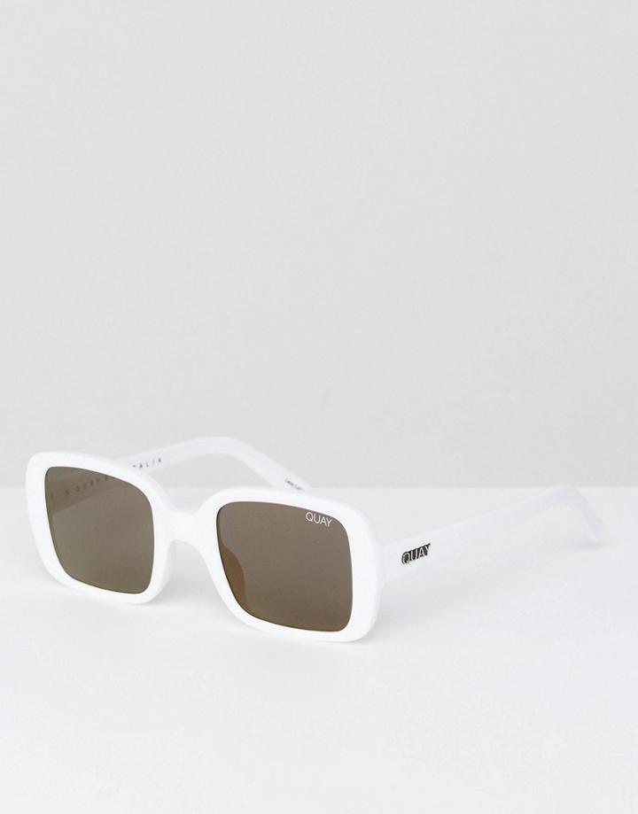 Quay Australia X Kylie Jenner 20s Oversized Square Sunglasses In White - White