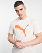 Puma Train Fav T-shirt In Eggnog Heather-neutral