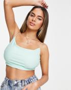 Asos Design Hourglass Matte Disco Cami In Green
