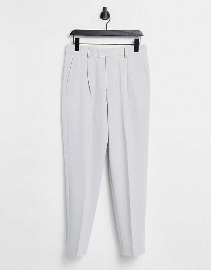 Asos Design Oversized Tapered Smart Pants In Gray-grey