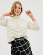 Raga Madeline High Neck Knit Sweater - White