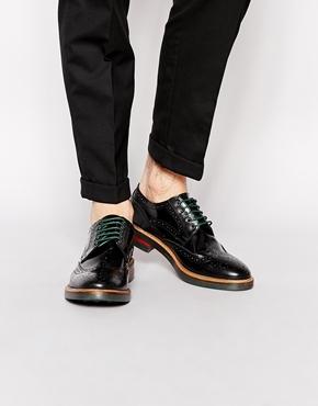 Base London Woburn Hi-shine Leather Brogues - Black