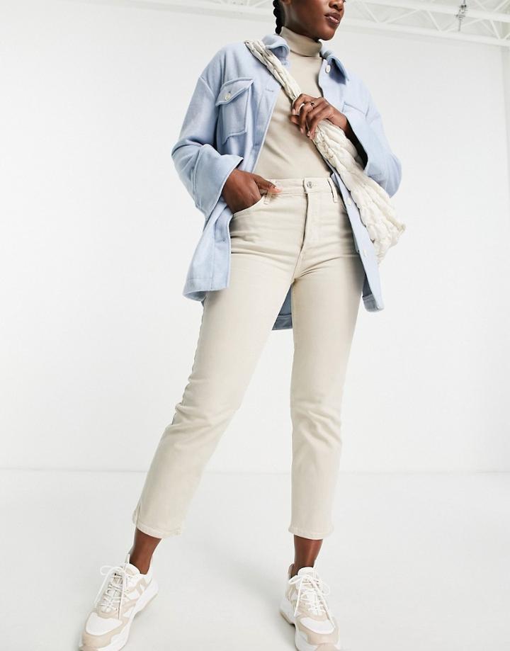 Mango Straight Leg Jeans In Dark Camel-neutral