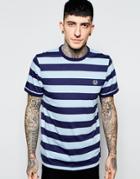 Fred Perry T-shirt With Bold Stripe - Carbon Blue